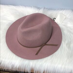 NWT House Of Harlow 1960 Women's Pink Wool Fedora Hat One Size NEW